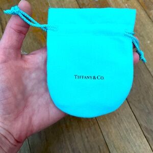 Small Tiffany & Co Cloth Jewelry Cinch Bag Like New 3.3 inches x 4.25 inches